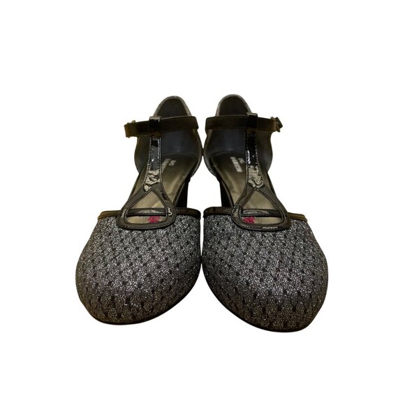 Ros Hommerson Women’s Black Diamond Heidi T-Strap Dress Heels Size 9.5N - Picture 2 of 10